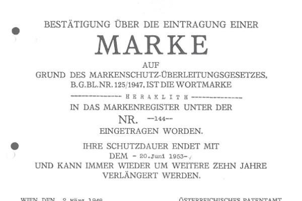 1923 First trademark registration